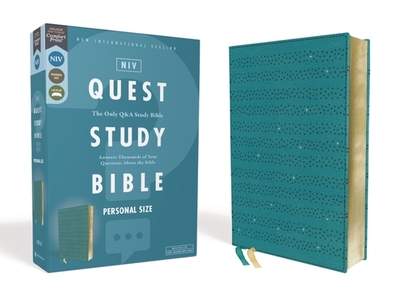 Niv, Quest Study Bible, Personal Size, Leathersoft, Teal, Comfort Print: The Only Q and A Study Bible - Christianity Today Intl (Editor), and Zondervan