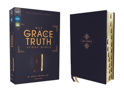 Niv, the Grace and Truth Study Bible (Trustworthy and Practical Insights), Leathersoft, Navy, Red Letter, Thumb Indexed, Comfort Print - Mohler Jr, R Albert (Editor), and Zondervan
