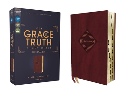 Niv, the Grace and Truth Study Bible (Trustworthy and Practical Insights), Personal Size, Leathersoft, Burgundy, Red Letter, Thumb Indexed, Comfort Print - Mohler Jr, R Albert (Editor), and Zondervan