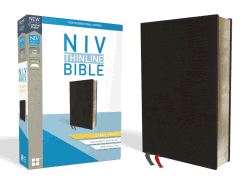 NIV, Thinline Bible, Giant Print, Bonded Leather, Black, Indexed, Red Letter Edition