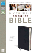 NIV, Thinline Reference Bible, Bonded Leather, Black, Red Letter Edition