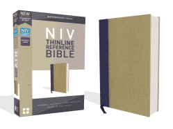 NIV, Thinline Reference Bible, Cloth Over Board, Blue/Tan, Red Letter Edition, Comfort Print