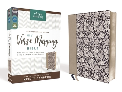 Niv, Verse Mapping Bible, Leathersoft, Navy Floral, Comfort Print: Find Connections in Scripture Using a Unique 5-Step Process - Cambron, Kristy (Editor), and Zondervan