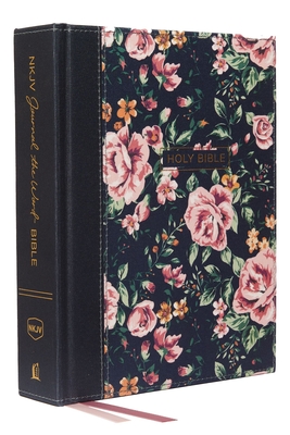 NKJV, Journal the Word Bible, Cloth Over Board, Gray Floral, Red Letter Edition, Comfort Print: Reflect, Journal, or Create Art Next to Your Favorite Verses - Thomas Nelson