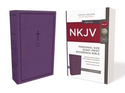 NKJV, Reference Bible, Personal Size Giant Print, Imitation Leather, Purple, Red Letter Edition, Comfort Print - Thomas Nelson