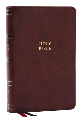 Nkjv, Single-Column Reference Bible, Verse-By-Verse, Brown Leathersoft, Red Letter, Comfort Print - Thomas Nelson