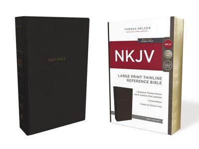NKJV, Thinline Reference Bible, Large Print, Leathersoft, Black, Red Letter, Comfort Print: Holy Bible, New King James Version - Thomas Nelson