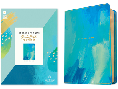 NLT Courage for Life Study Bible for Women (Leatherlike, Brushed Aqua Blue, Filament Enabled) - Tyndale (Creator), and Courage for Life (Notes by), and White, Ann (Editor)
