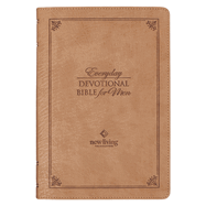 NLT Holy Bible Everyday Devotional Bible for Men New Living Translation, Vegan Leather, Tan Debossed