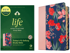 NLT Life Application Study Bible, Third Edition (Leatherlike, Pink Evening Bloom, Red Letter)