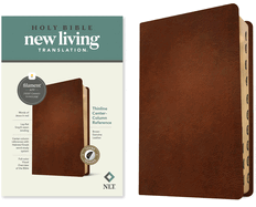 NLT Thinline Center-Column Reference Bible, Filament Enabled (Genuine Leather, Brown, Indexed, Red Letter)