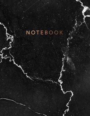 Notebook: Beautiful black marble gold bronze lettering &#9733; School supplies &#9733; Personal diary &#9733; Office notes 8.5 x 11 - big notebook 150 pages College ruled - Paper Juice