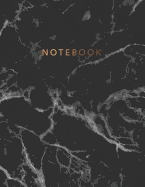 Notebook: Beautiful Black Marble Gold Bronze Lettering &#9733; School Supplies &#9733; Personal Diary &#9733; Office Notes 8.5 X 11 - Big Notebook 150 Pages College Ruled