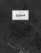 Notebook: Beautiful black marble white label   School supplies   Personal diary   Office notes 8.5 x 11 - big notebook 150 pages
