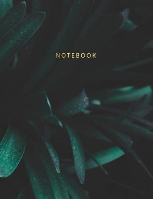 Notebook: Beautiful Jungle Leave Look Black with Gold Lettering 150 College-Ruled Lined Pages 8.5 X 11 - Paper Juice