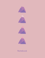 Notebook: Beautiful Pink Purple Volcano Mountain Vertical 150 College-Ruled Lined Pages 8.5 X 11
