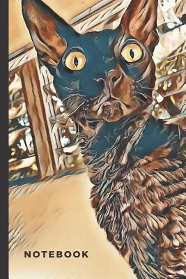 Notebook: Black Cornish Rex Cat blank lined Journal - Michelle, Wendy