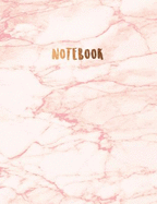 Notebook: Cute Pink Marble &#9733; Personal Notes &#9733; Daily Diary &#9733; Office Supplies 8.5 X 11 - Big Notebook 150 Pages College Ruled