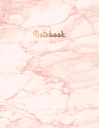 Notebook: Cute pink marble &#9733; Personal notes &#9733; Daily diary &#9733; Office supplies 8.5 x 11 - big notebook 150 pages College ruled