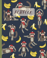Notebook: Cute Sock Monkeys & Bananas - Lined Notebook, Diary, Track, Log & Journal - Gift Idea for Boys Girls Teens Men Women (8"x10" 120 Pages)