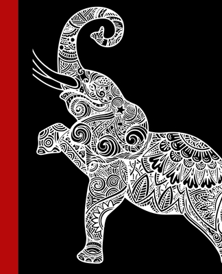 Notebook: Elephant Design on Black BackgroundClassic Wide-RuledPerfect for Notes, Lists, Journaling, Gift for Elephant Lover - Notebooks, Not Your Ordinary