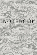 Notebook: Gray and White Marble Unlined Notebook - Blank Journal (6 X 9 Inches) - 100 Pages, Glossy Cover