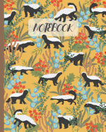 Notebook: Honey Badgers in Forest - Lined Notebook, Diary, Track, Log & Journal - Cute Gift Idea for Kids, Teens, Men, Women (8"x10" 120 Pages)