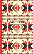 Notebook: Ruled pages - 5 x 8 inches - 100 pages - My Fallahi Cross stitch Embroidery Pattern (RED)
