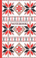 Notebook: Ruled pages - 5 x 8 inches - 100 pages - My Fallahi Cross stitch Embroidery Pattern (RED)