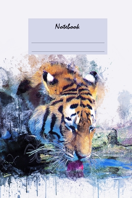 Notebook: Tiger Splash Art Journal Unlined with Page Numbers - Notebooks, Dezign