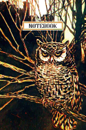Notebook: Vintage Owl Rackham, 6x9 Inch College Ruled Notebook, 200-Page