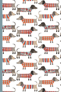 Notes: A Blank Squared Paper Journal with Dachshund Pattern Cover Art