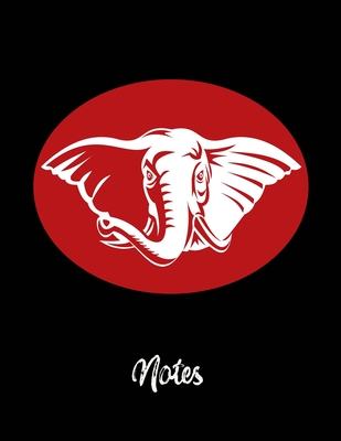 Notes: Red and White Elephant Design on Black Background-Glossy Cover-8.5 x 11- 110 pages- College-Ruled-Perfect for Notes, Lists, Journaling or Gift for Elephant Lover - Notebooks, Not Your Ordinary