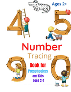 Number Tracing Book for Preschoolers and Kids ages 2-4: Beginner Math Preschool Learning Book with Number Tracing, Matching Activities and coloring animals for 2, 3 and 4 year olds