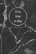 One Line A Day: Black And Silver Marble One Line A Day Journal Five-Year Memory Book, Diary, Notebook, 6x9, 110 Lined Blank Pages