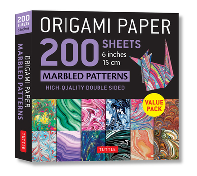 Origami Paper 200 Sheets Marbled Patterns 6" (15 CM): Tuttle Origami Paper: High-Quality Double Sided Origami Sheets Printed with 12 Different Patterns (Instructions for 6 Projects Included) - Tuttle Publishing (Editor)