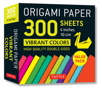 Origami Paper 300 Sheets Vibrant Colors 4 (10 CM): Tuttle Origami Paper: Double-Sided Origami Sheets Printed with 12 Different Designs