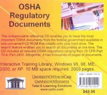 OSHA Regulatory Documents CD ROM - Farb, Daniel, MD