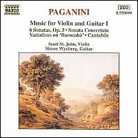 Paganini: Music for Violin and Guitar I - Scott St. John (violin); Simon Wynberg (guitar)