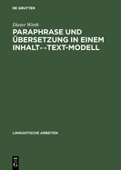 Paraphrase und bersetzung in einem Inhalt Text-Modell