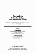 Parasites, Molecular Biology, Drug and Vaccine Design: Proceedings of a UCLA Symposium Held at Keystone, Colorado, April 3-10, 1989 - Agabian, Nina (Editor), and Cerami, Anthony (Editor)