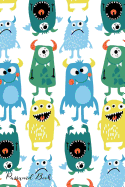 Password Book: Include Alphabetical Index With Hand Drawn Cute Monster Pattern