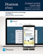Pearson Etext Managerial Economics and Strategy -- Access Card - Perloff, Jeffrey, and Brander, James