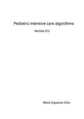 Pediatric intensive care algorithms: Nemba ICU - Inguanzo Ortiz, Maria