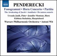 Penderecki: Fonogrammi; Horn Concerto; Partita - Barbara Witkowska (harp); Elzbieta Stefanska Lukowicz (harpsichord); Jennifer Montone (horn);...