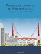 Perfiles de ciudades de Norteamrica libro para colorear para adultos 1 & 2