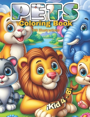 Pets: Pets coloring book, 100 animals to color - Reyes, Rafael