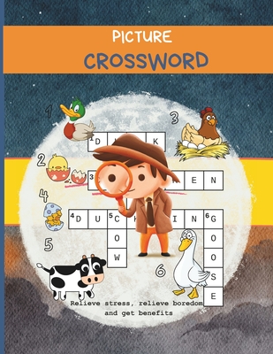 Picture crossword Activity Word Puzzles and Vocabulary, Spelling Letter Size(8.5 x11): Enjoy a new crossword game where every clue is a unique picture! Put your word skills to the test with our intriguing new crossword game. - Mapho, Adisak