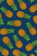 Pineapple Pattern Journal: Blank Lined Pineapple Journal + Date Section Navy Blue Cover with Tropical Pineapple Pattern