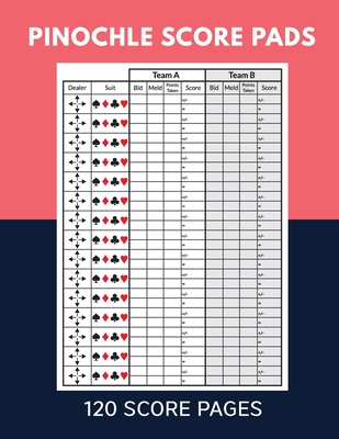 Pinochle Score Pads 120 Score Pages: Scoresheet Record Book, Pinochle Card Game, Meld Table, Large Size (8.5 x 11 inches) - Pinochle Perfect Score Sheets